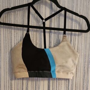 fabletics seamless t-back Colorblock Strappy Sports Bra M wavy stripe